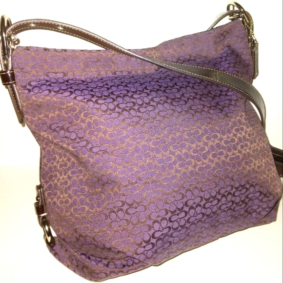 MUST SEE☆Brand New☆COACH 4CM Signature Purple Convertible Duffle Crossbody☆HTF … - Picture 9 of 16